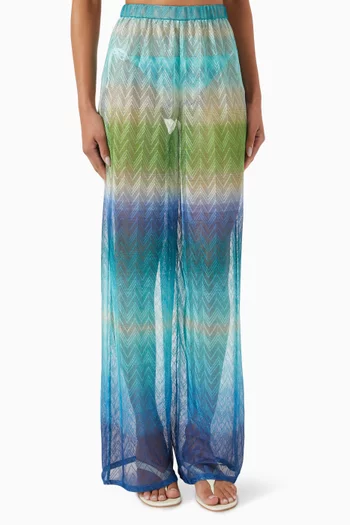 Sheer Straight-leg Pants