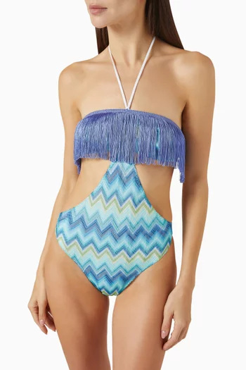 لباس سباحة قطعة واحدة بشرّابات