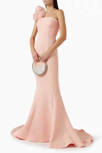 3D Rose-applique Dress in Scuba