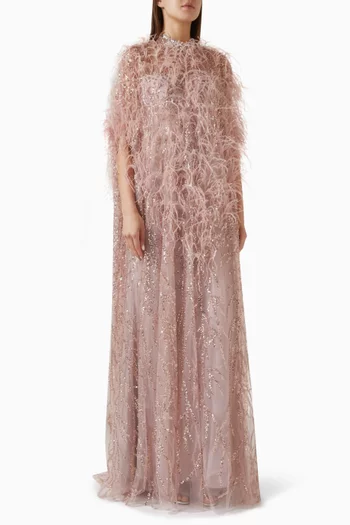 Embellished Maxi Dress in Tulle