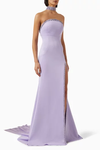 Bead-embellished Choker Dress