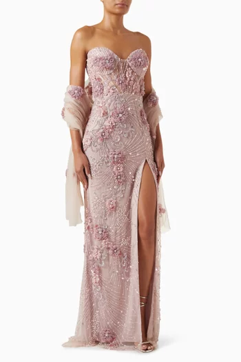 Embellished Off-shoulder Gown
