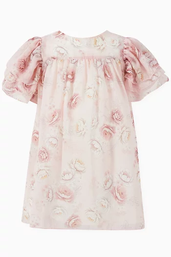 Floral-print Dress in Chiffon