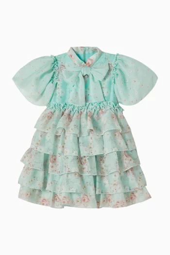 فستان بنقشة زهور شيفون