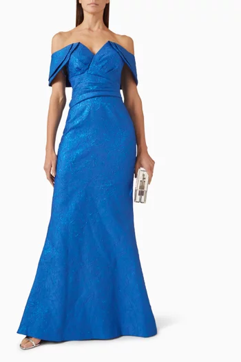 Off-shoulder Draped Gown