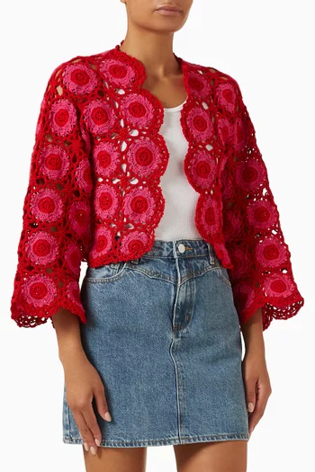 Flora Cardigan in Crochet-knit