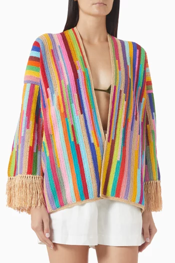 جاكيت جاجر منسوج بنقشة مخططة