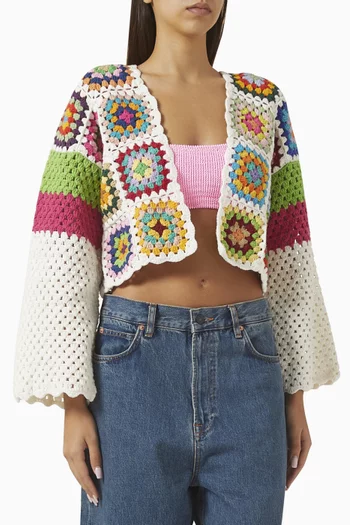 Saray Cropped Jacket in Crochet