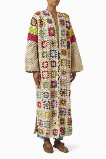 Saray Long Jacket in Crochet
