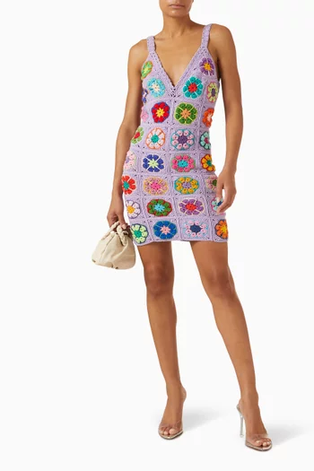 Saskia Mini Dress in Crochet-knit