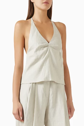 Corso Hatlerneck Top in Linen Blend