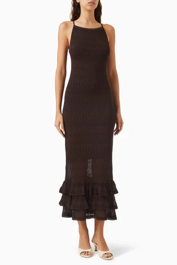 Bliss Ruffle Knit Dress in Viscose Blend