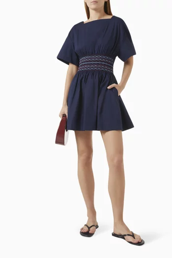 Amy Mini Dress in Cotton Poplin