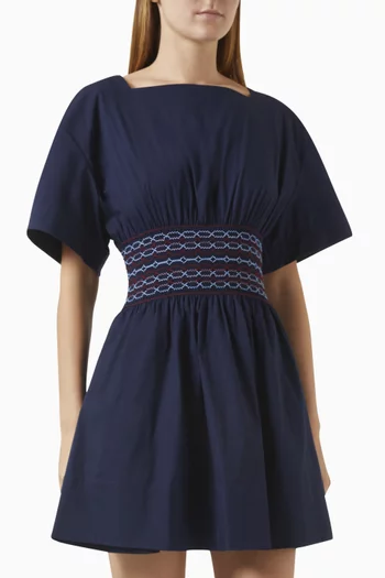 Amy Mini Dress in Cotton Poplin