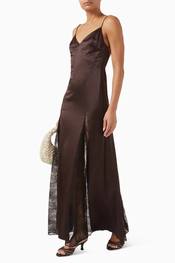 Trinity Lace-trim Dress in Silk Blend