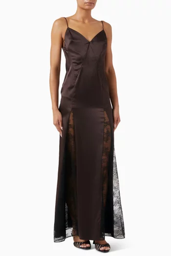 Trinity Lace-trim Dress in Silk Blend