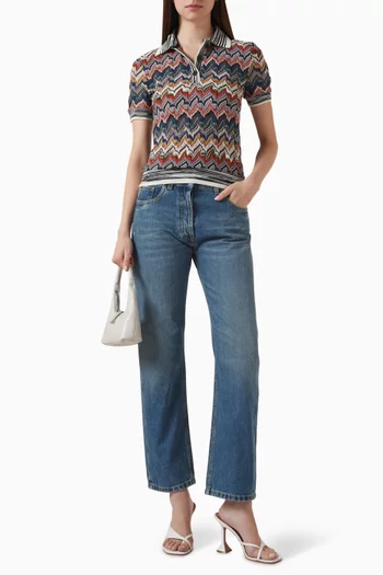 Embroidered Polo Shirt in Lace