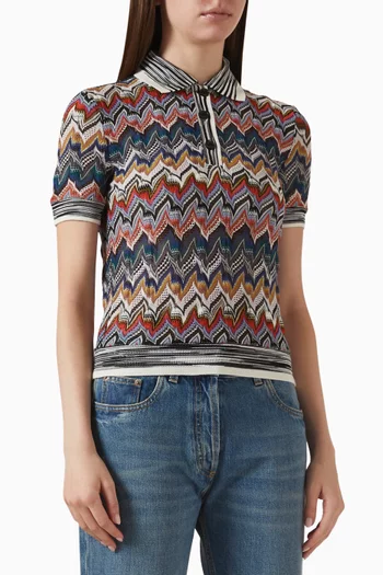 Embroidered Polo Shirt in Lace