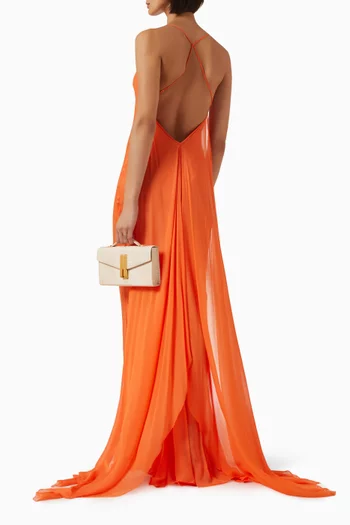 Leonie Open-back Dress in Chiffon