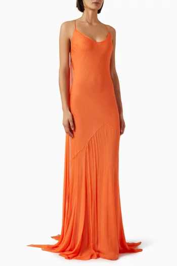 Leonie Open-back Dress in Chiffon