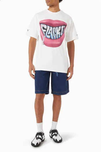 x A$AP Rocky Flacko Smile T-shirt in Cotton Jersey