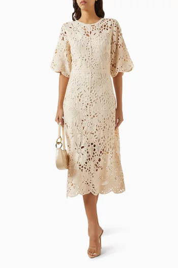 Lima Crochet A-line Dress in Cotton Blend