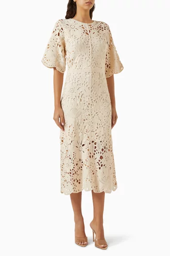Lima Crochet A-line Dress in Cotton Blend