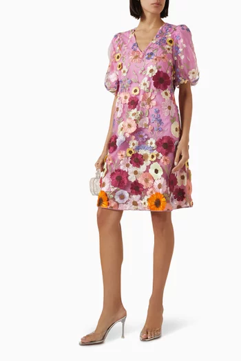 Floral-embellished Midi Dress