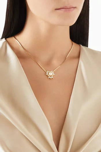 1980s Vintage Faux Pearl Pendant Necklace