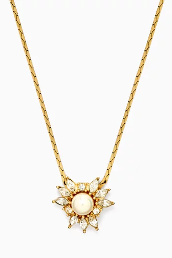 1980s Vintage Faux Pearl Pendant Necklace