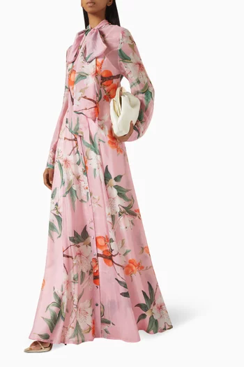 Lilith Tie Neck Maxi Dress