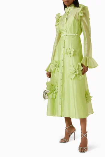Katrina Petal Butterfly Sleeve Midi Dress