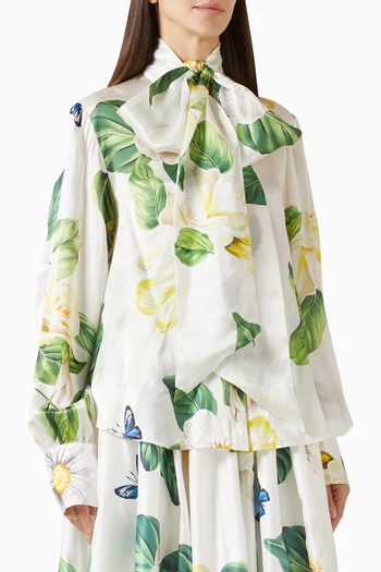 Freya Tie-neck Blouse in Silk