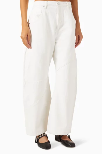 Freddy Barrel-leg Cropped Jeans in Denim