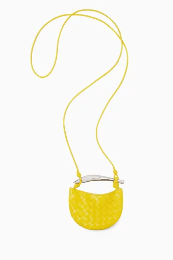 Miniature Sardine Bag Charm in Intrecciato Leather