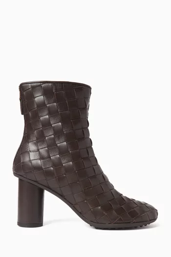 Atomic 75 Ankle Boots in Intrecciato Leather