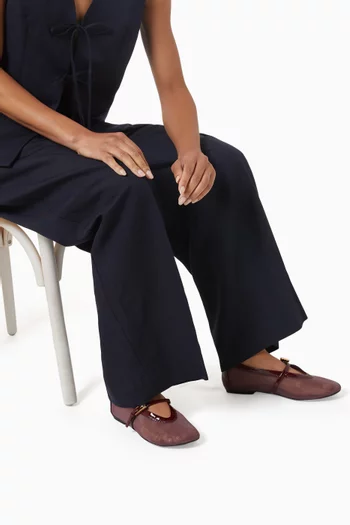 Mary Jane Ballet Flats in Mesh