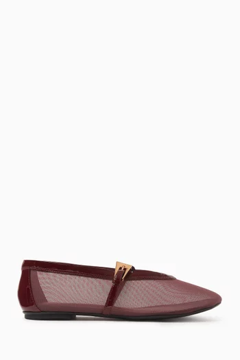 Mary Jane Ballet Flats in Mesh