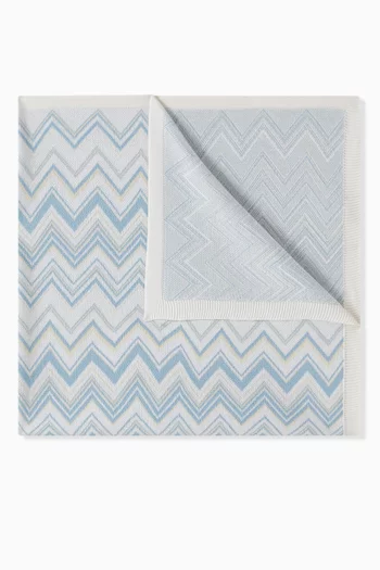 Zigzag Print Blanket in Cotton Knit