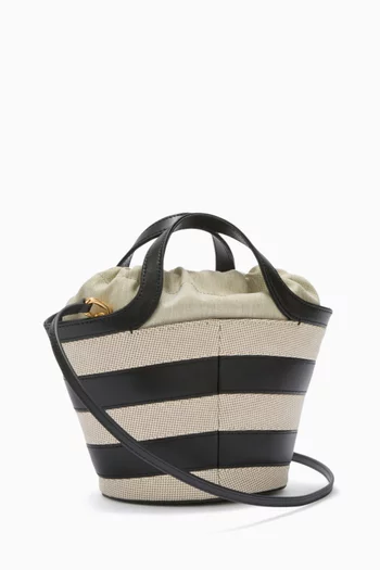 Mini Vortice Tote Bag in Canvas & Leather