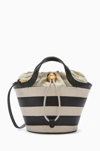 Mini Vortice Tote Bag in Canvas & Leather