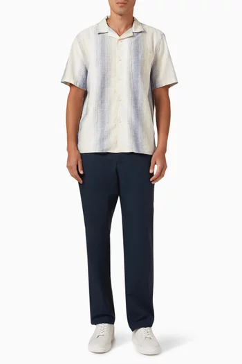 Marina Stripe Cabana Shirt in Linen-blend