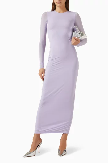 فستان طويل شفاف