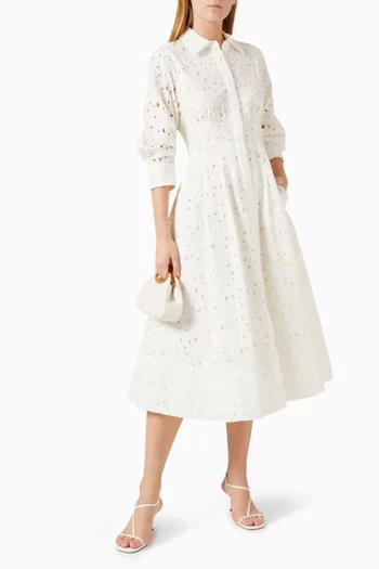 Jazz Broderie Anglaise Dress in Cotton