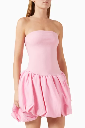 Pollie Bubble Mini Dress in Linen Blend