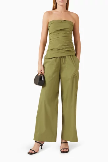 Arden Wide-leg Pants in Cotton Blend