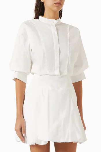 Effie Bubble Mini Dress in Cotton Poplin