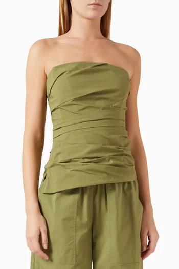 Emerson Bustier Top in Cotton Poplin