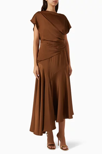 Asymmetric Dress in Crepe