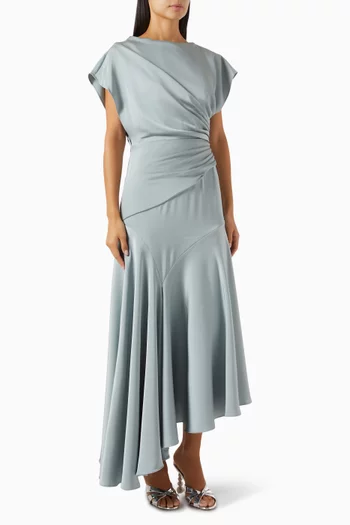 Asymmetric Dress in Crepe